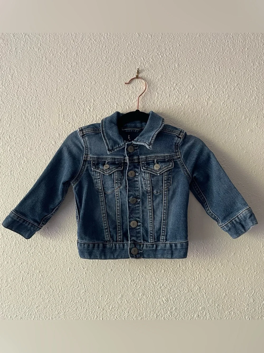 Gap Baby Denim Jacket 12-18 Months Soft Stretch Jean Trucker Medium Wash